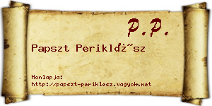 Papszt Periklész névjegykártya